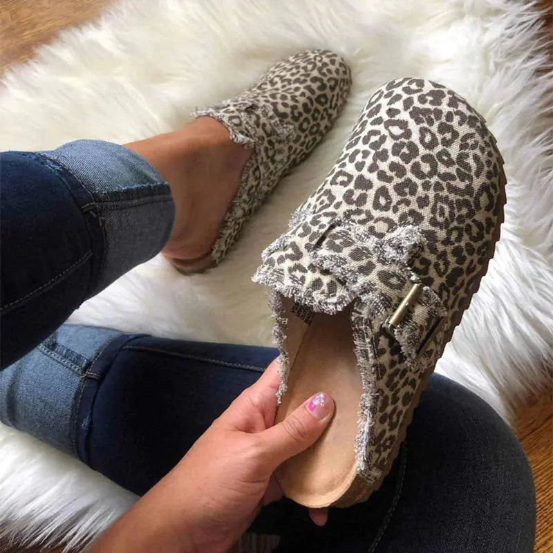 Leopard Print Baotou Slip-on Shoes