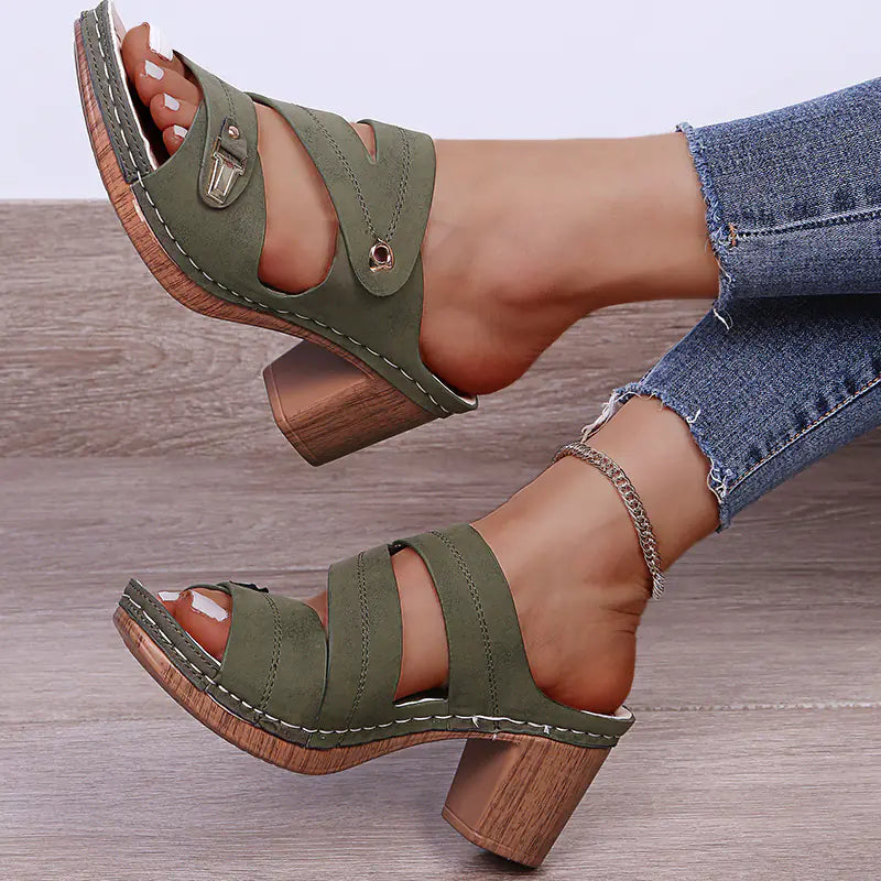 Women's High-Heeled Thick Sandals