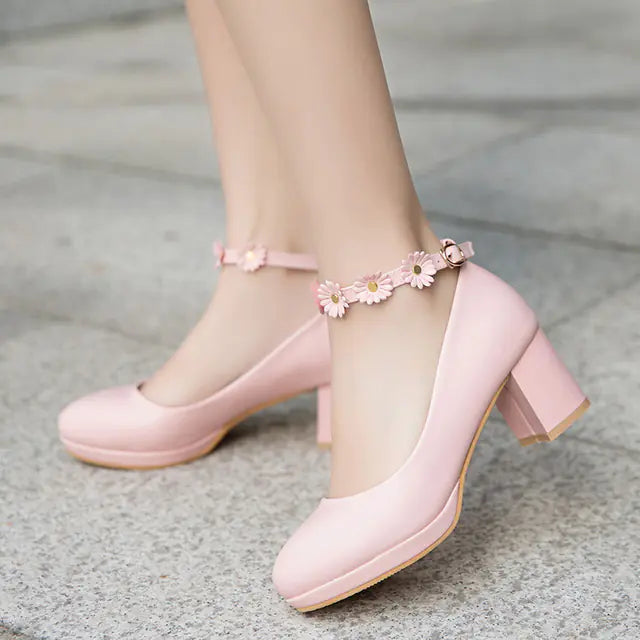 High-Heeled Flower Shoes