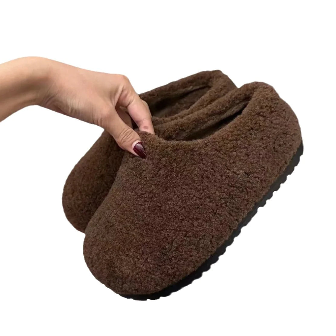 Retro Fleece-Lined Platform Shoes