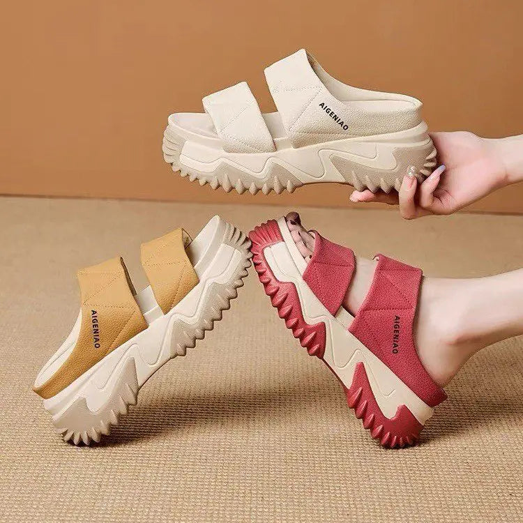 Vintage Thick-Soled Slide Sandals