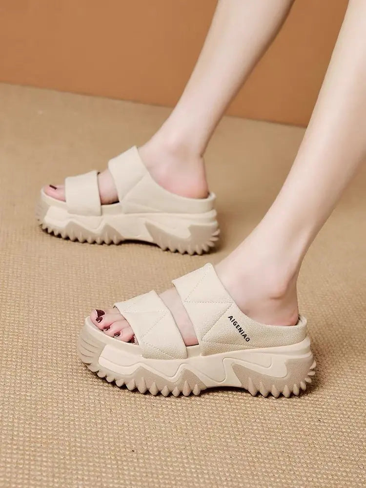 Vintage Thick-Soled Slide Sandals
