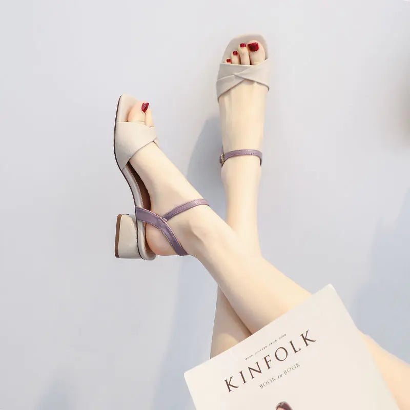 Little Heel Fairy Style Summer Mid-Heel