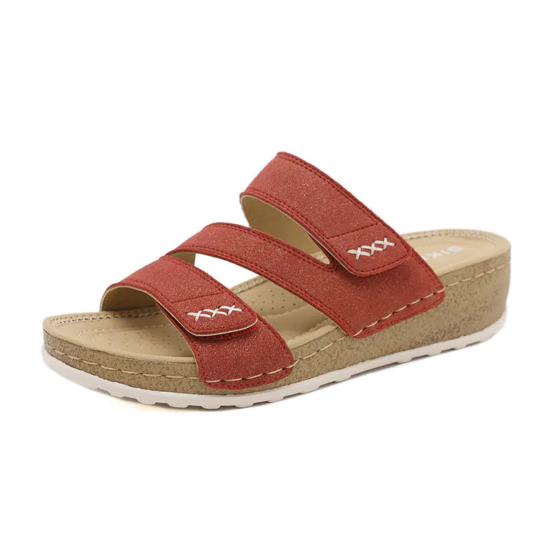 Thick-Soled Women's Shoes with Simple Velcro Design