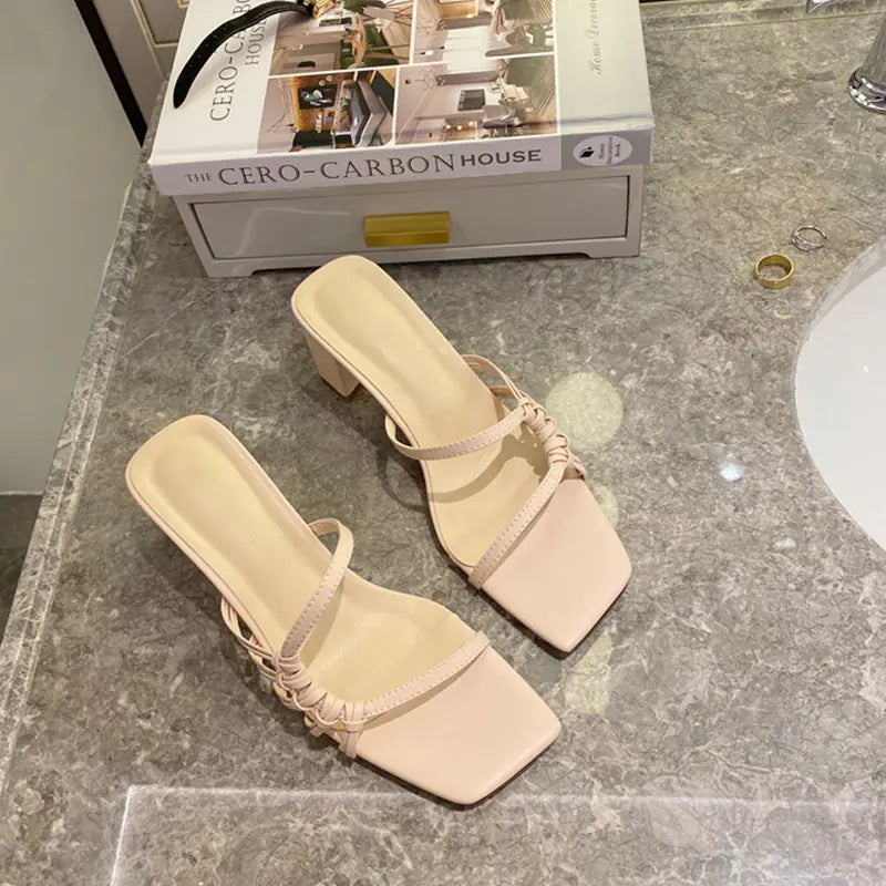 Braided High-Heel Sandals