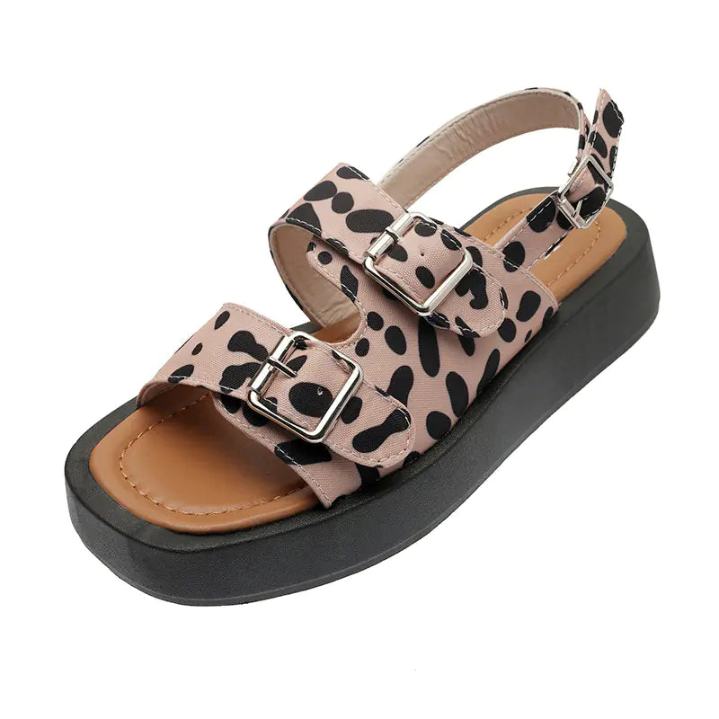 Simple Leopard Print Sandals
