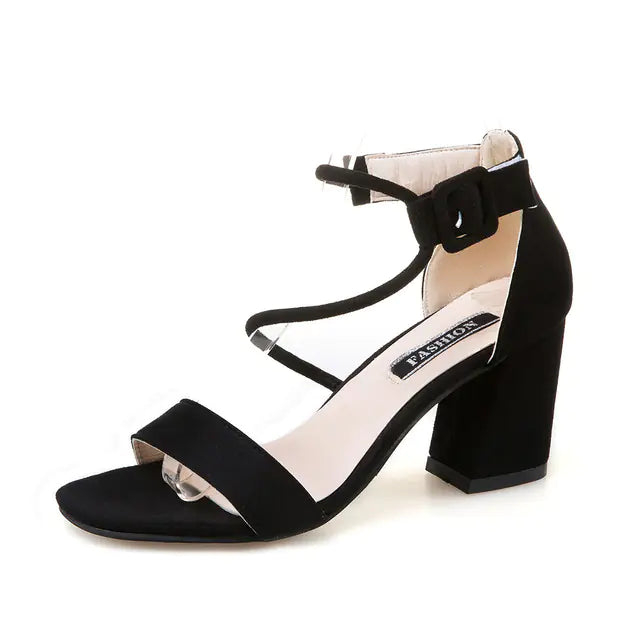 Chunky High Heel Ankle Strap