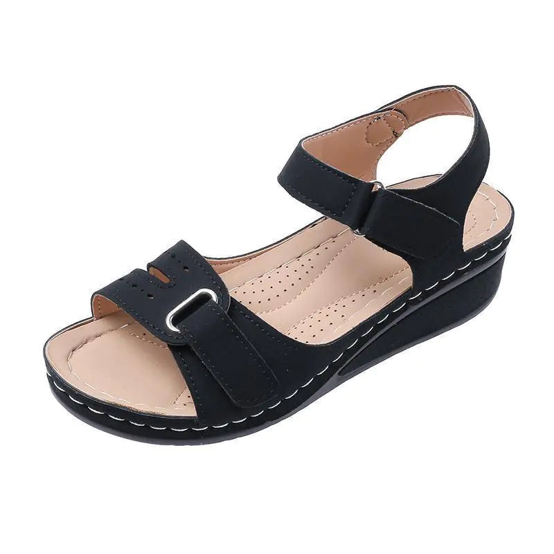 Platform Sandals with Velcro Strap