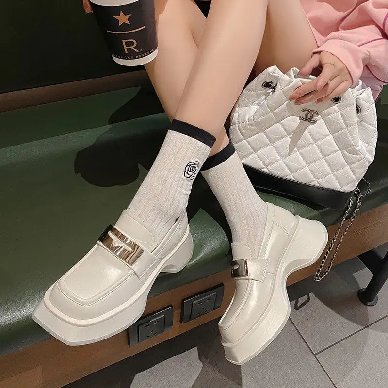 Women's Chunky Heel Slip-On Shoes