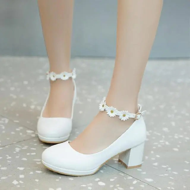High-Heeled Flower Shoes