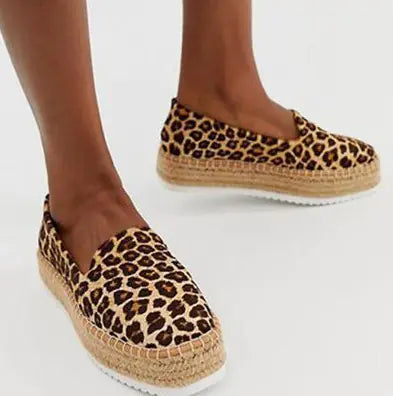 Flat Shoes with Thick Platform and Jute Sole