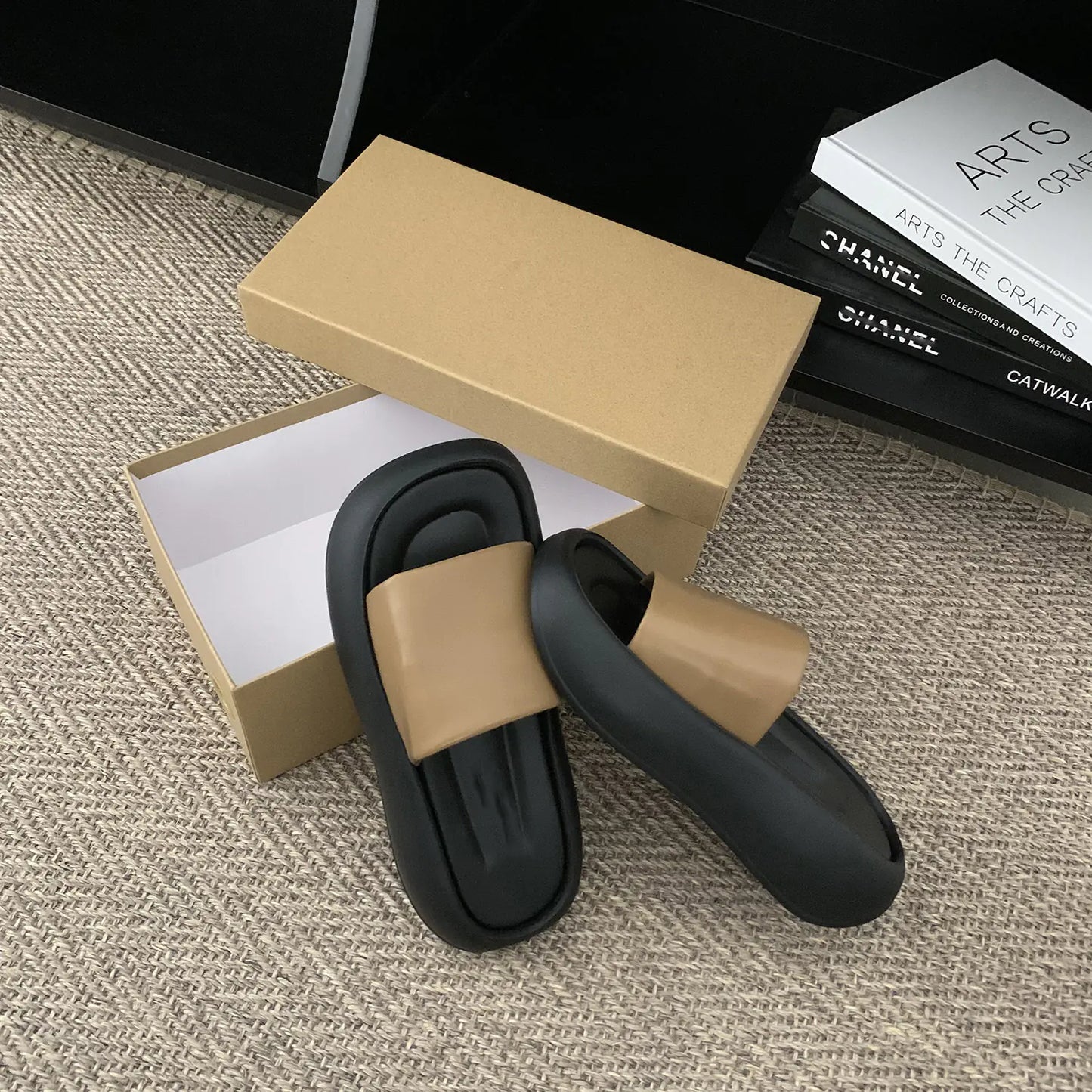 Women's French Platform Slides