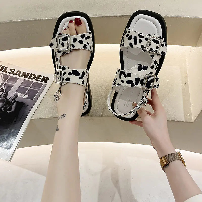 Simple One-Line Open-Toed Sandals