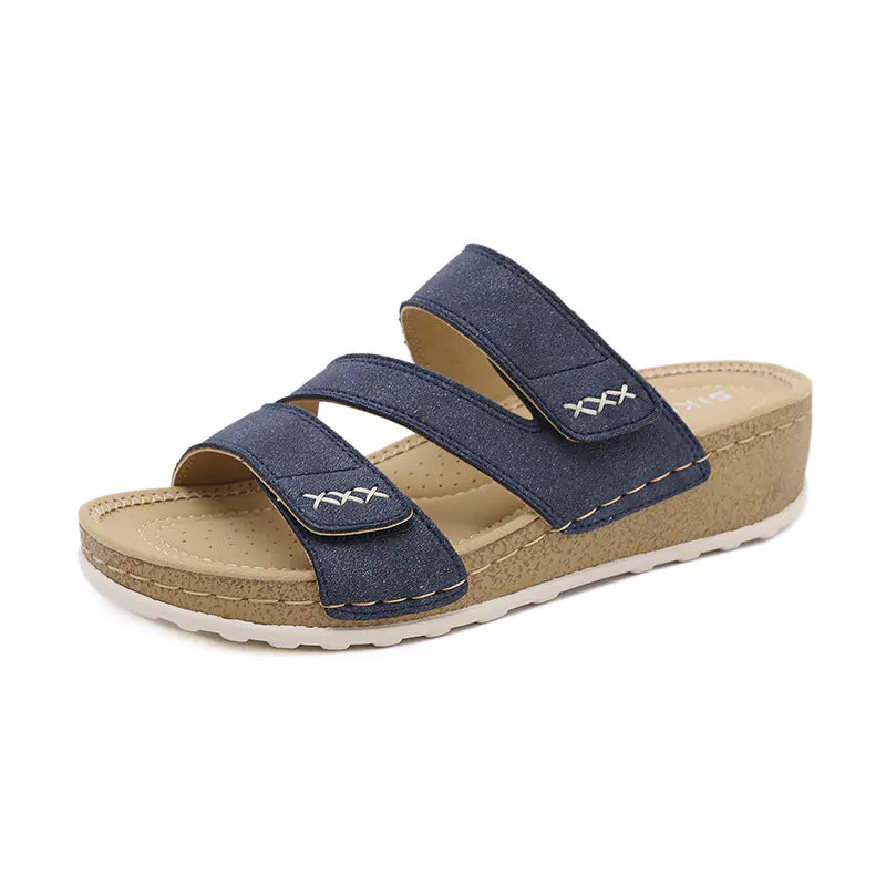 Thick-Soled Women's Shoes with Simple Velcro Design