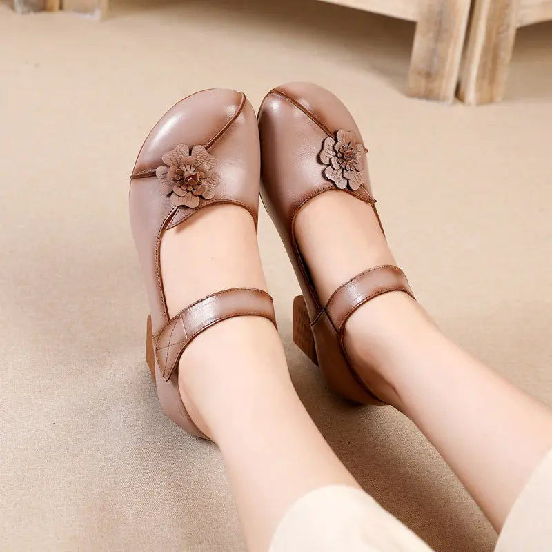 Genuine Leather Vintage Mary Jane Shoes