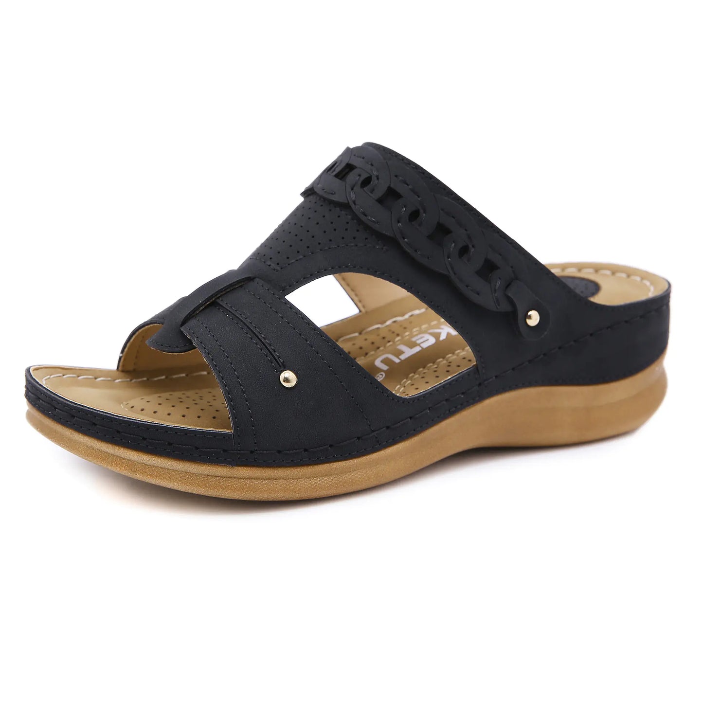 Round Toe Cap Non-Slip Hollow Out Sandals