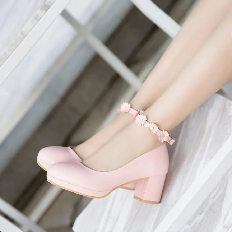 High-Heeled Flower Shoes
