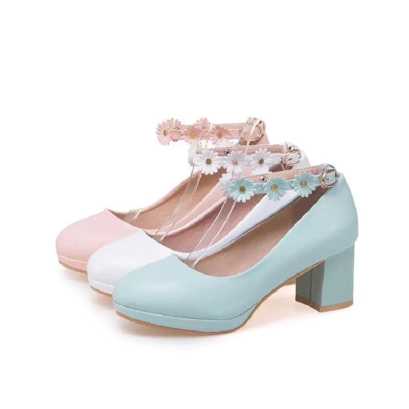 High-Heeled Flower Shoes