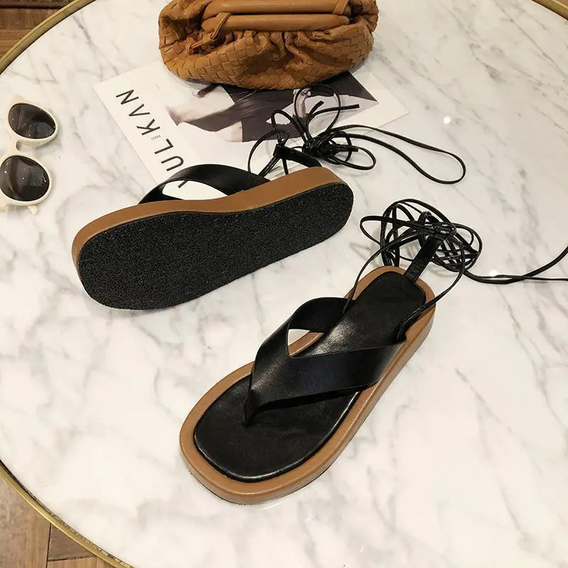 Vintage Lace-Up Roman Shoes