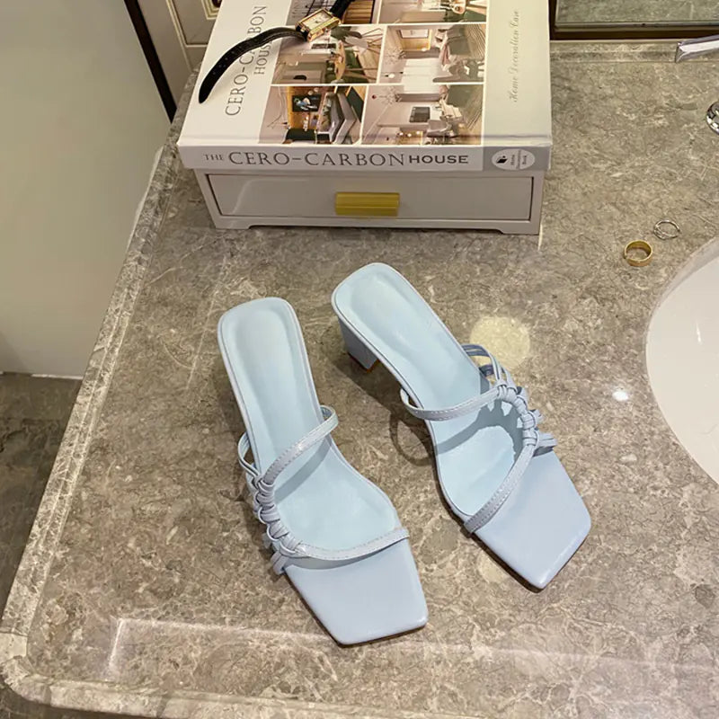 Braided High-Heel Sandals