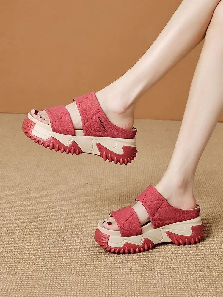 Vintage Thick-Soled Slide Sandals
