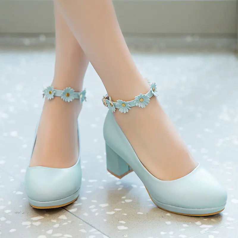 High-Heeled Flower Shoes