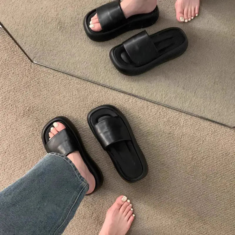 Women's French Platform Slides