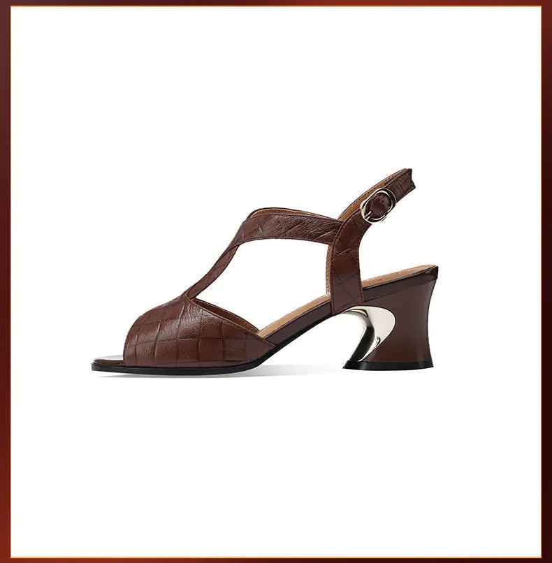 New Summer Open-Toe Breathable Chunky Heel Sandals