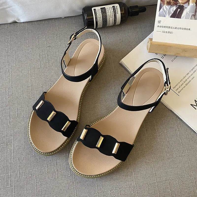 Casual Women's Fairy Style Flat Buckle Sandals