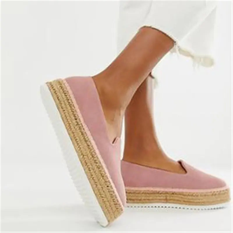 Flat Shoes with Thick Platform and Jute Sole