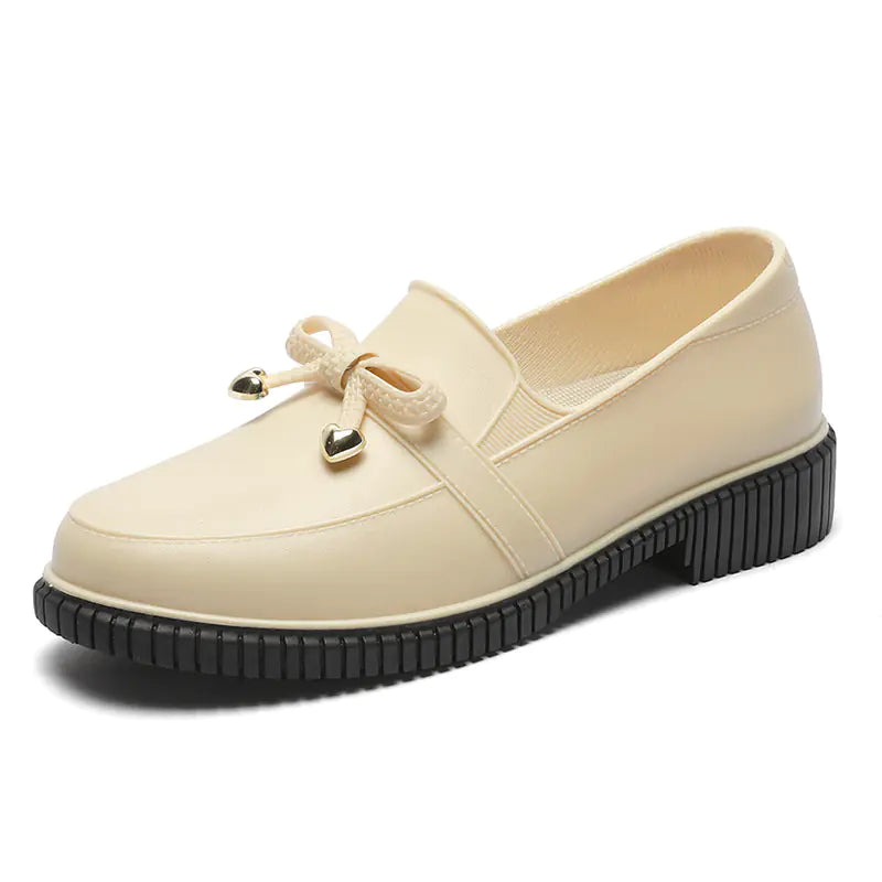 Waterproof Low Top Rain Shoes with Bowknot