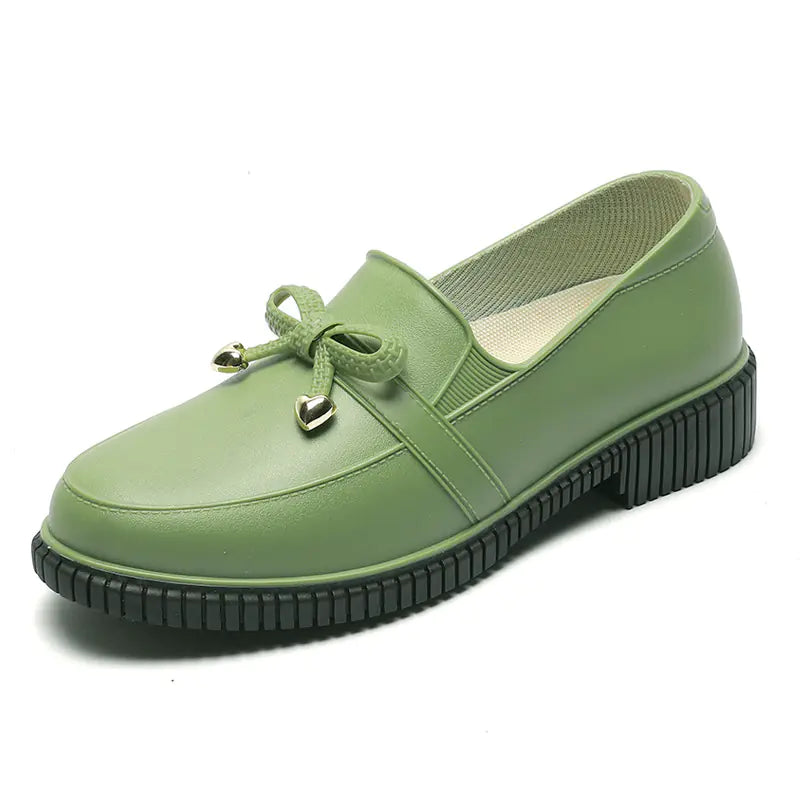 Waterproof Low Top Rain Shoes with Bowknot