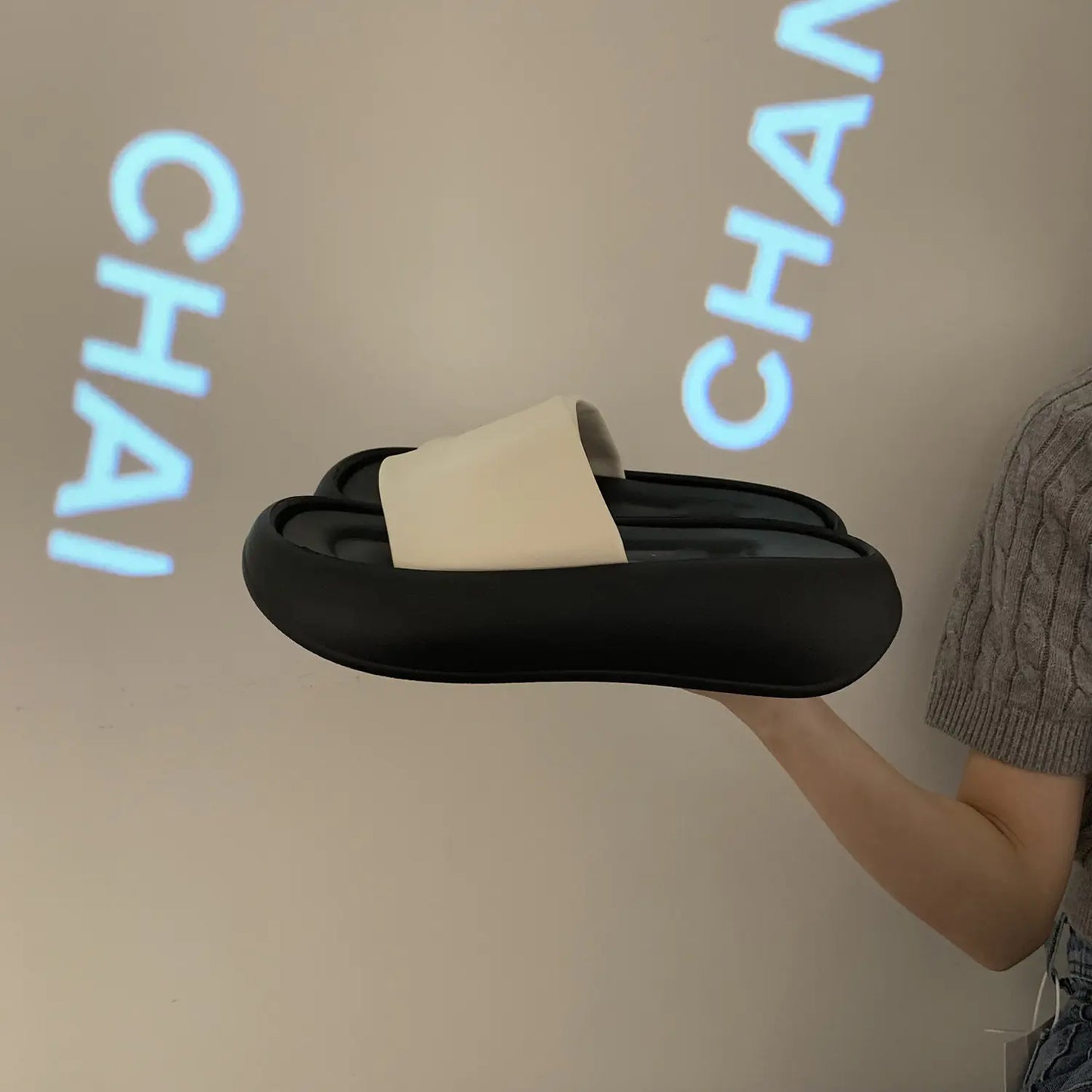 Women's French Platform Slides