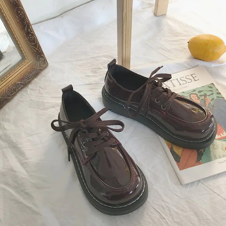 Retro Style Korean Schoolgirl Platform Shoes