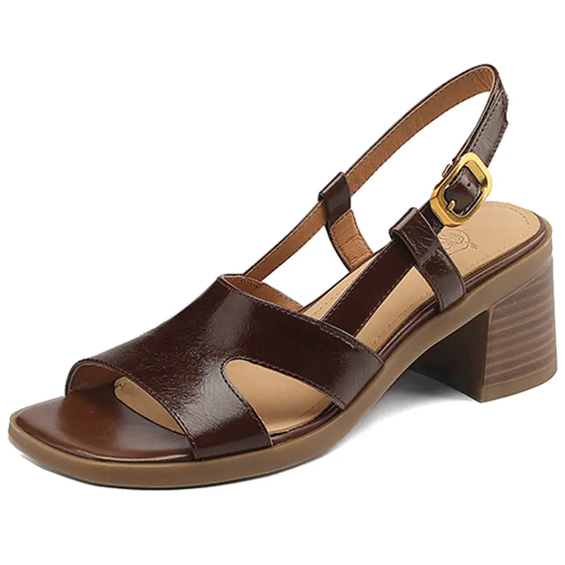 Minimalist Women's Open-Toe Chunky Heel