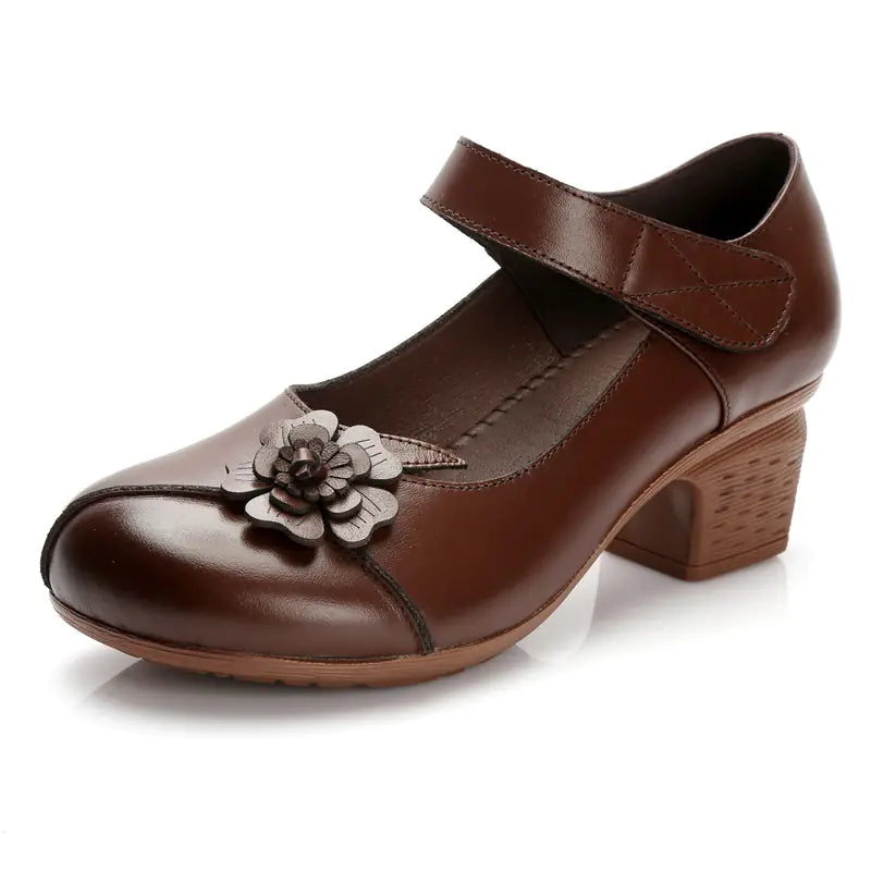 Genuine Leather Vintage Mary Jane Shoes