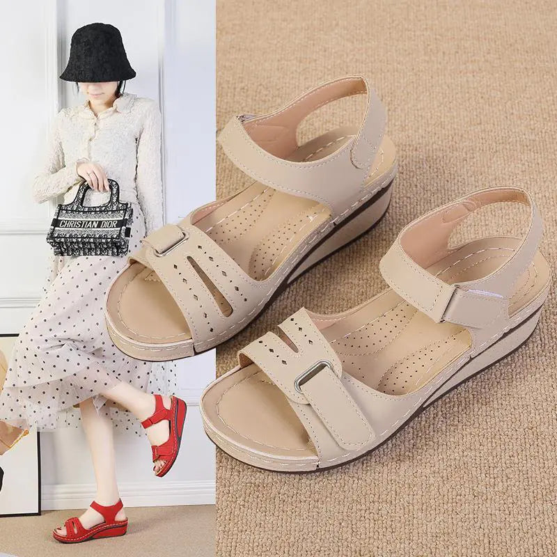 Platform Sandals with Velcro Strap