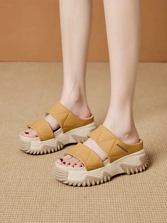 Vintage Thick-Soled Slide Sandals