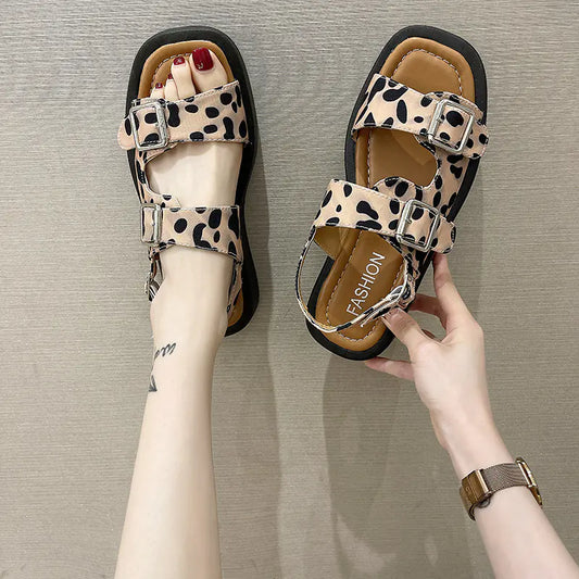 Simple One-Line Open-Toed Sandals