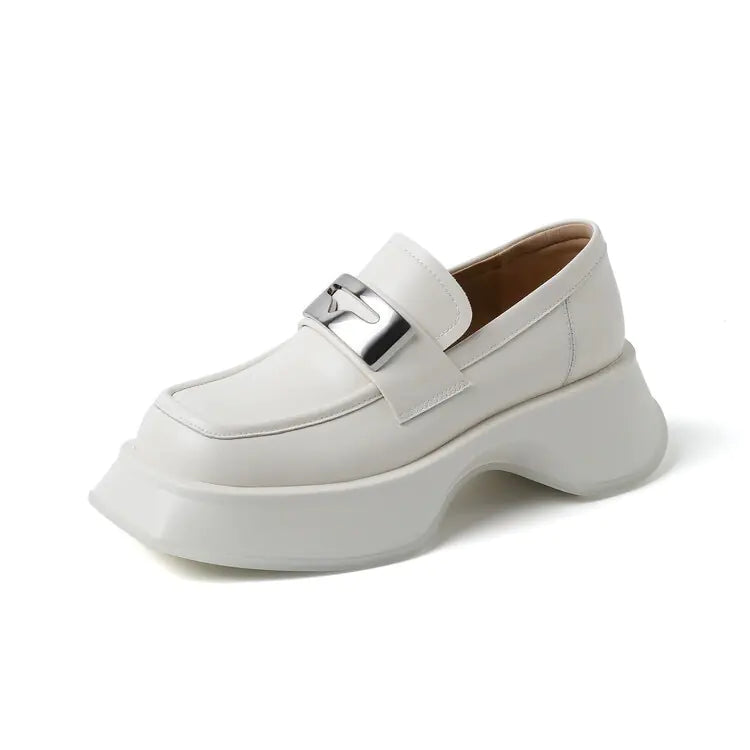 Women's Chunky Heel Slip-On Shoes