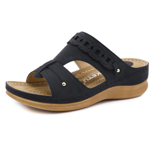 Round Toe Cap Non-Slip Hollow Out Sandals