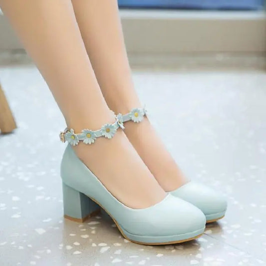 High-Heeled Flower Shoes