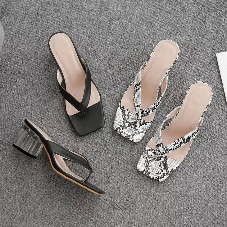Transparent Snakeskin Pattern Sandals