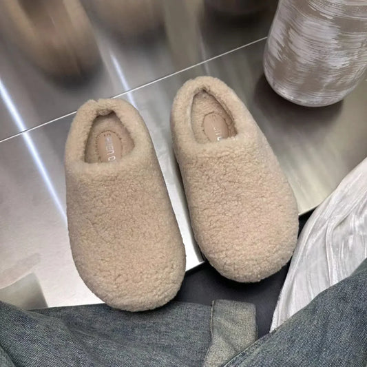 Retro Fleece-Lined Platform Shoes