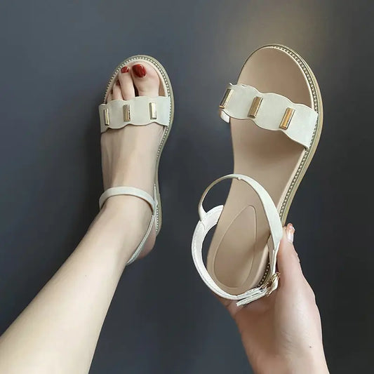Casual Women's Fairy Style Flat Buckle Sandals