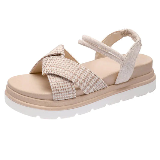 Korean Style Cross Check Sandals